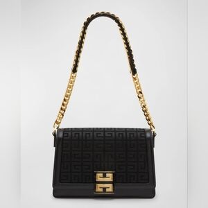 New Givenchy Embroidered Fabric and Leather Chain Medium Bag
